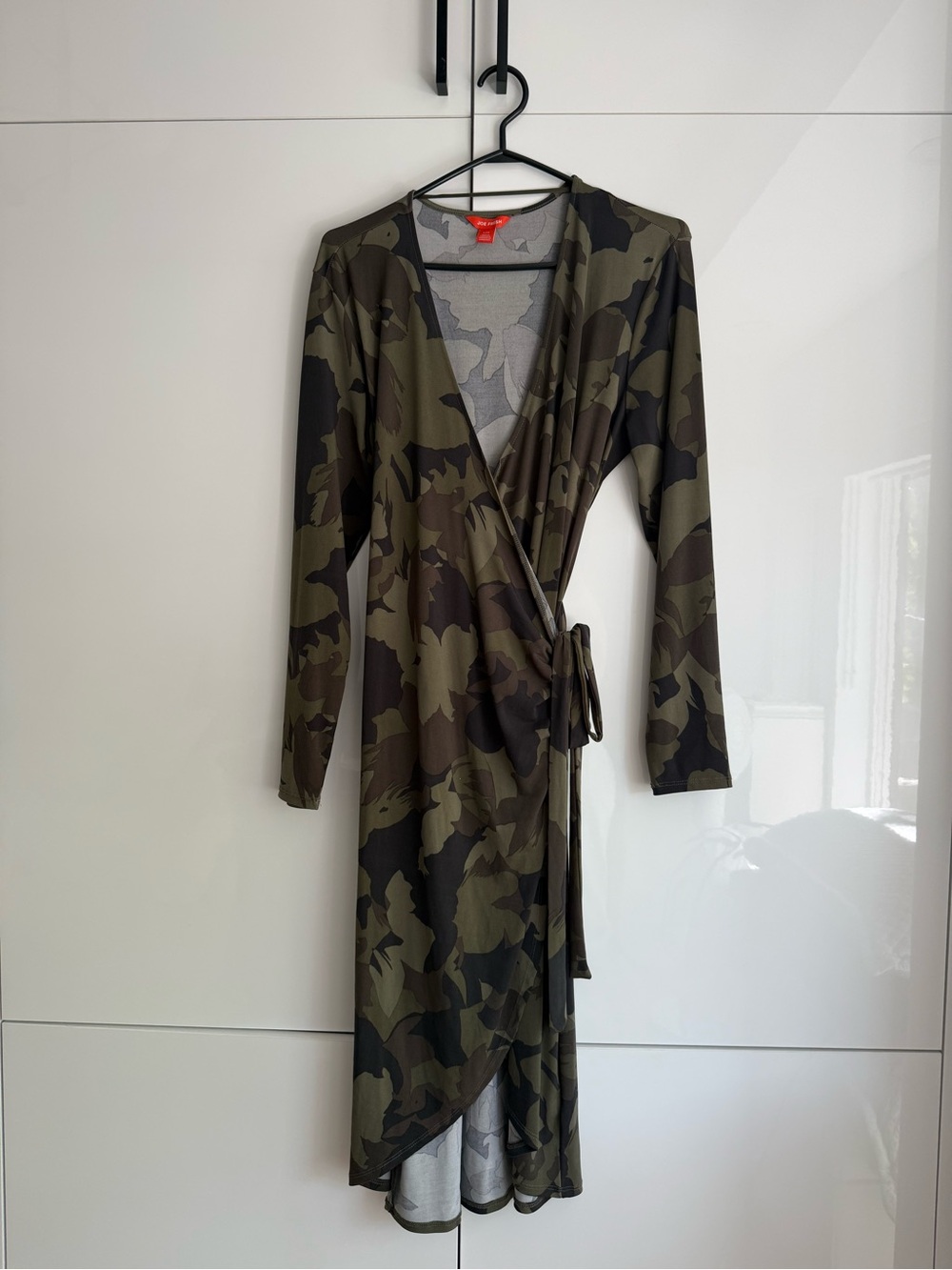 Joe Fresh Olive Green and Dark Green Camo Wrap Dress